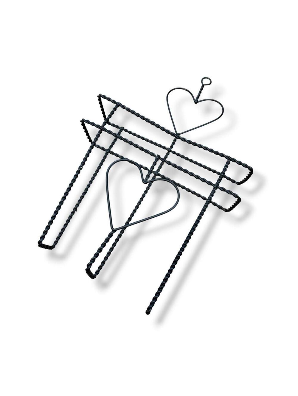 Twisted Metal Heart Wall Hanging Organizer